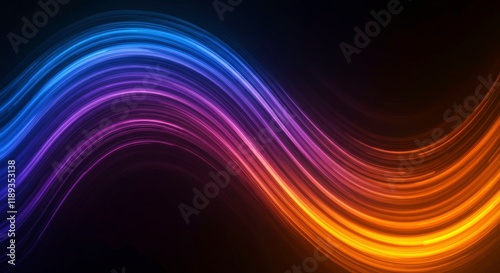 Abstract Energy Flow: A mesmerizing abstract background with vibrant, neon-like streaks of color swirling and dancing against a black backdrop.