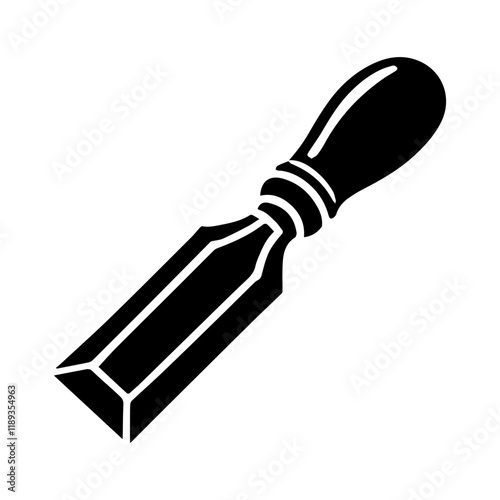 Simple Vector Icon of a Chisel – Logo Design Illustration
