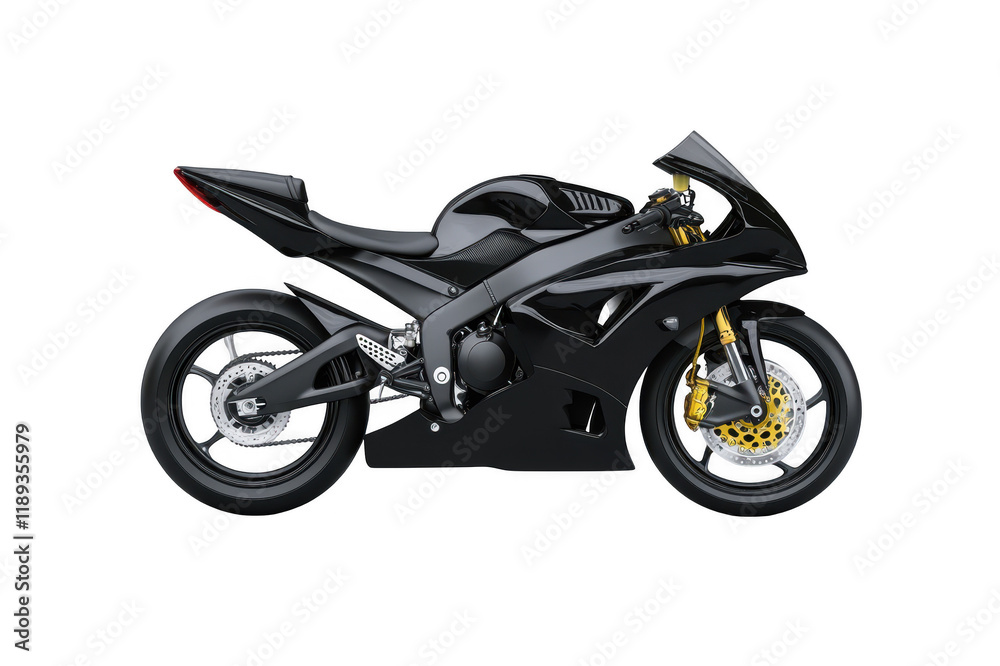 Black racing motorcycle isolated on transparent background Black racing motorcycle isolated on transparent background