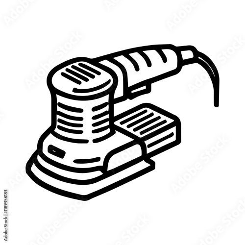 Simple Vector Icon of a Electric sander – Logo Design Illustration