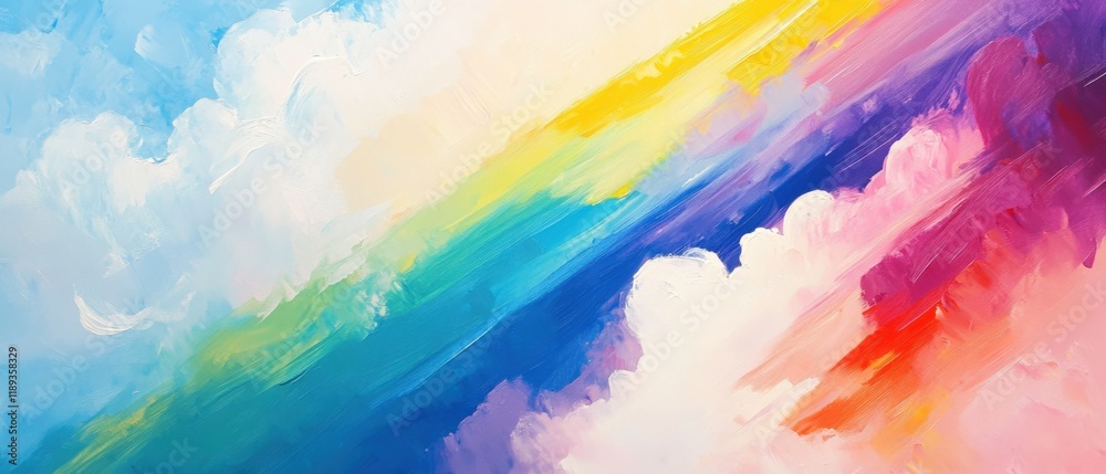 Fototapeta premium colorful rainbow painting in the clouds