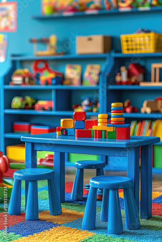 Wallpaper Mural Colorful Children's Playroom with Educational Toys and Bright Furniture Torontodigital.ca