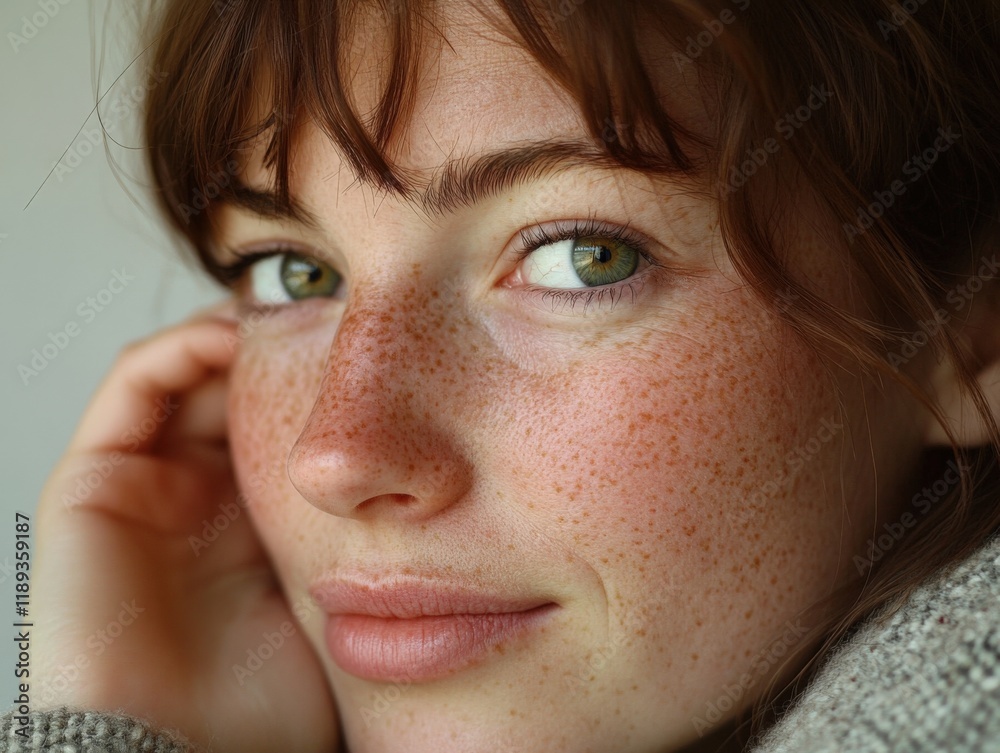 close up portrait of a person with freckles close up portrait of a person with freckles