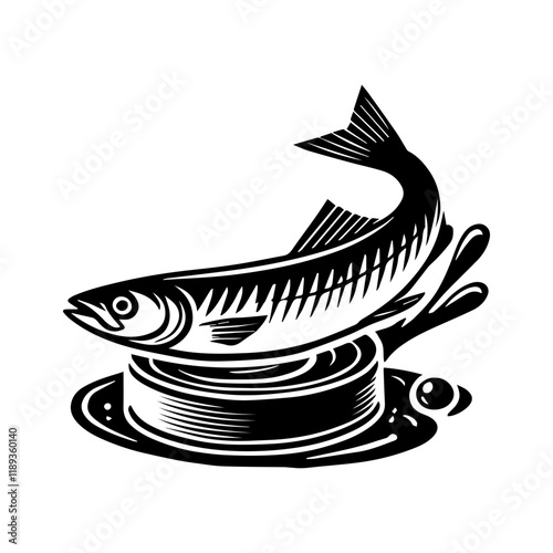 Simple Vector Icon of a herring – Logo Design Illustration