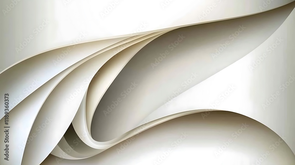 Fototapeta premium Abstract White Paper Curves and Folds Design