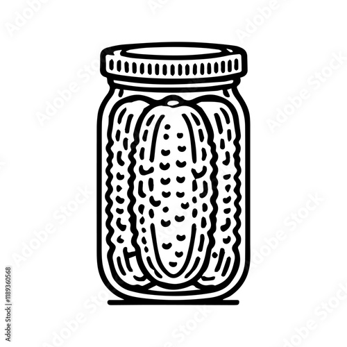 Simple Vector Icon of a pickled vegetables – Logo Design Illustration