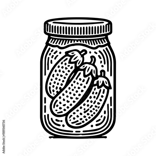 Simple Vector Icon of a pickled vegetables – Logo Design Illustration
