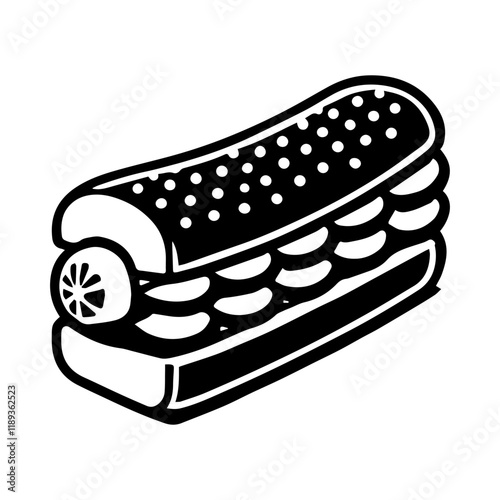 Simple Vector Icon of a wienerbrød – Logo Design Illustration