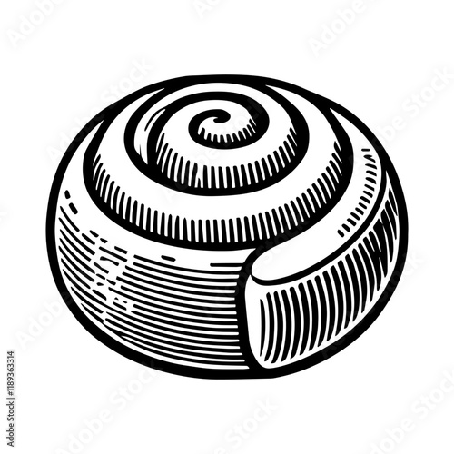 Simple Vector Icon of a Danish cinnamon rolls – Logo Design Illustration