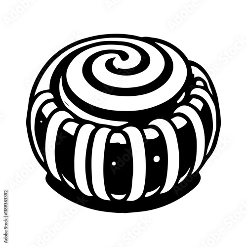 Simple Vector Icon of a Danish cinnamon rolls – Logo Design Illustration