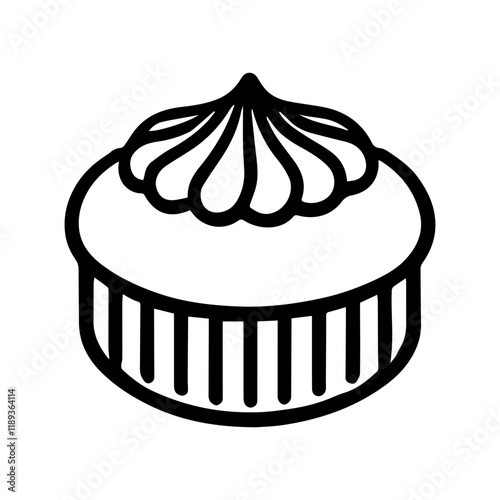 Simple Vector Icon of a Danish desserts – Logo Design Illustration