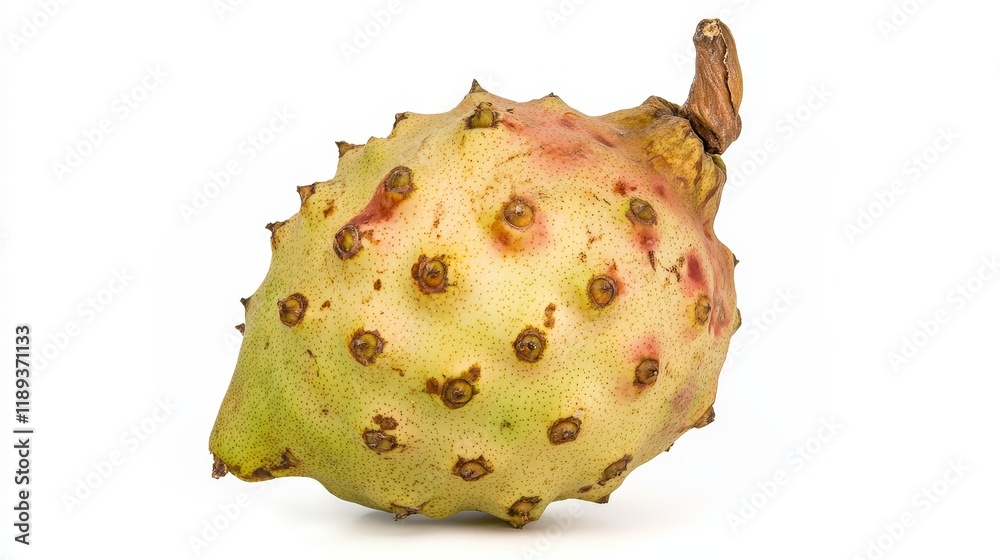 Fototapeta premium Yellow Dragon Fruit Isolated - Exotic fruit, vibrant color, healthy eating, tropical plant, sweet taste.