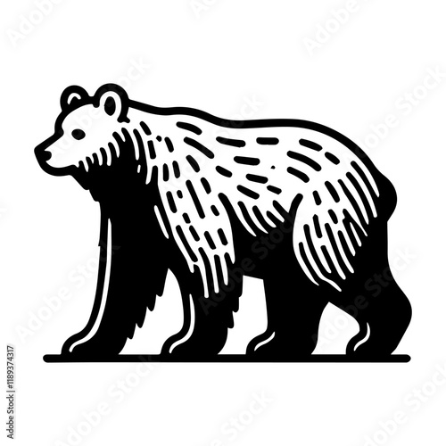 Simple Vector Icon of a The European Brown Bear – Logo Design Illustration
