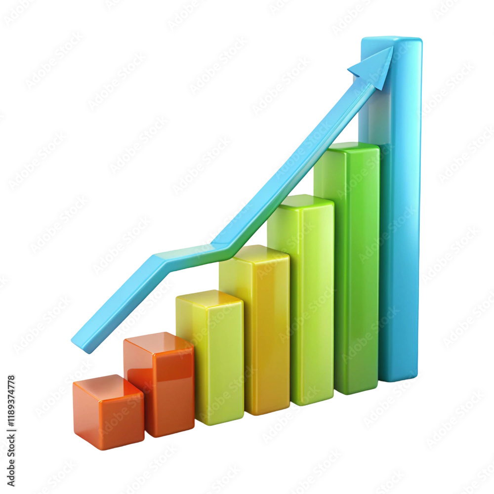 3D line bar graph chart illustration isolated on transparent background
3D line bar graph chart illustration isolated on transparent background