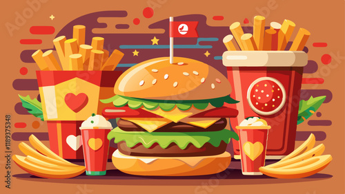 Double Cheeseburger Hamburger Menu Menü Menue Pommes Frites Get