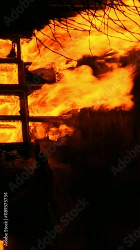 A forest fire destroys a house. The tragedy resulted from a fire in an apartment building.