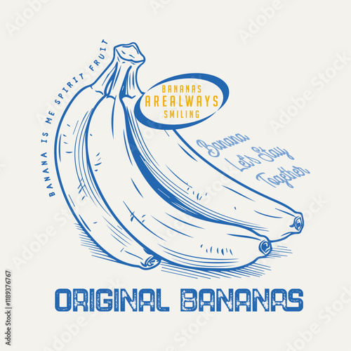 Start fresh day. Fruits of the spirit. Banana art. Summer food poster design. Sweet and fresh. Banana fruit set. Nature fruit club print design. Organic food artwork for for t shirt and poster.