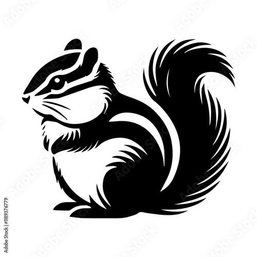 Simple Vector Icon of a Siberian chipmunk – Logo Design Illustration