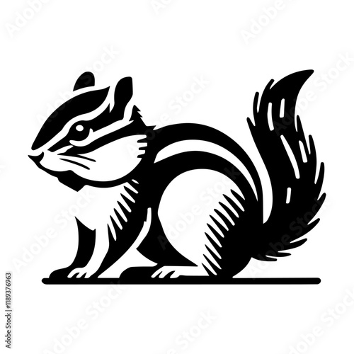 Simple Vector Icon of a Siberian chipmunk – Logo Design Illustration