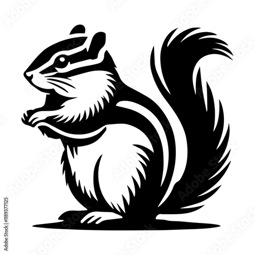 Simple Vector Icon of a Siberian chipmunk – Logo Design Illustration