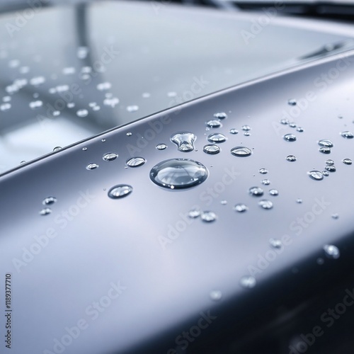 Reflections on a Car Hood After a Wash