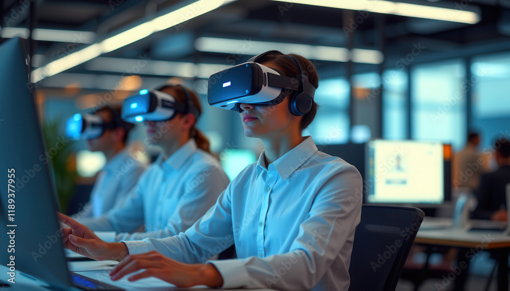 Employees Using VR for Work Collaboration Employees Using VR for Work Collaboration