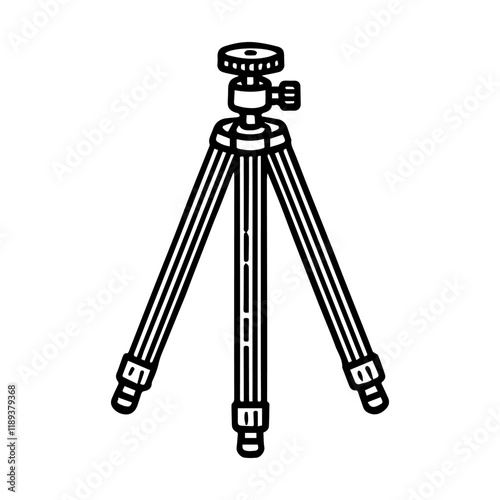 Simple Vector Icon of a Tripod – Logo Design Illustration