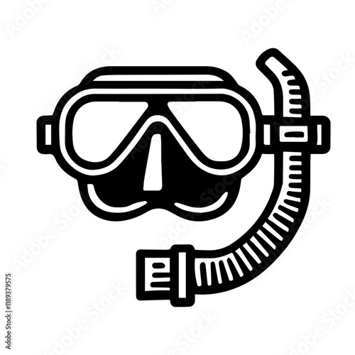 Simple Vector Icon of a Diving Mask – Logo Design Illustration
