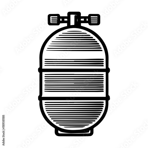 Simple Vector Icon of a Dive Tanks – Logo Design Illustration