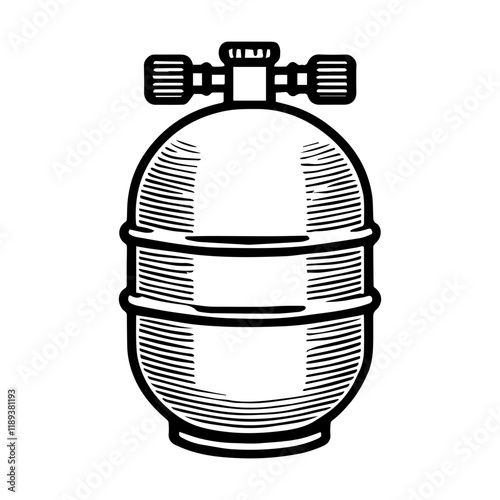Simple Vector Icon of a Dive Tanks – Logo Design Illustration