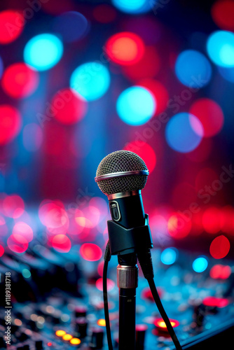 Stylish Pink and White Music Microphone - Candid Shot