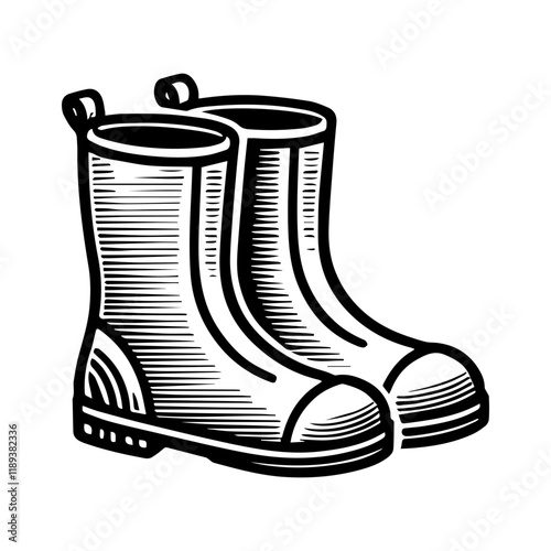 Simple Vector Icon of a Dive Boots – Logo Design Illustration