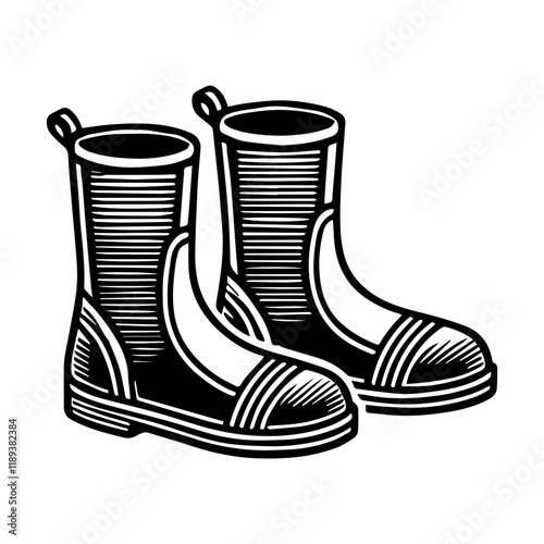 Simple Vector Icon of a Dive Boots – Logo Design Illustration