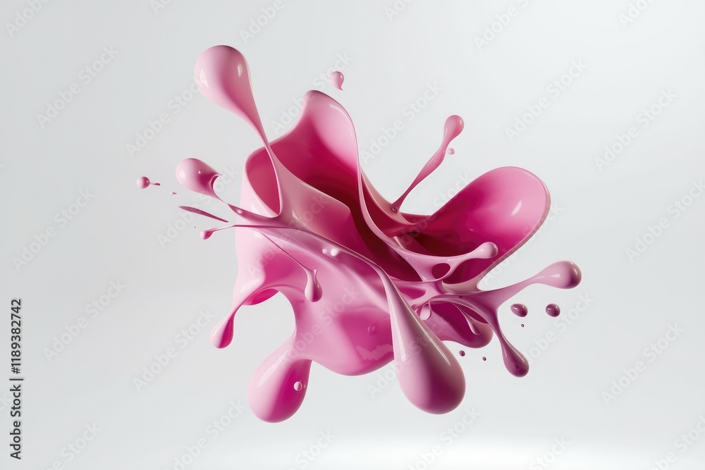 Fototapeta premium Pink liquid exploding in mid-air, creating a dynamic and artistic splash.