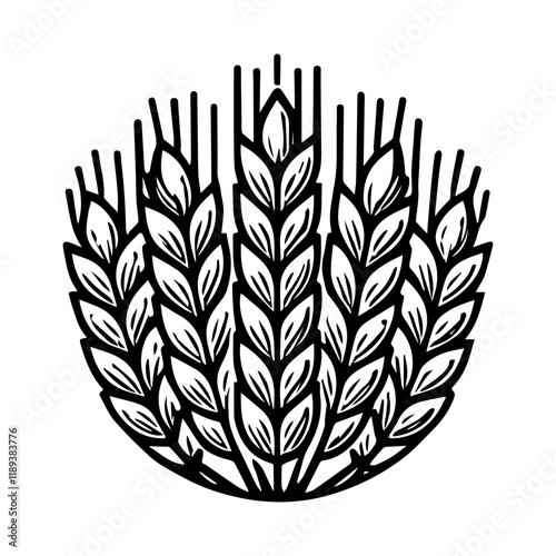 Simple Vector Icon of a Whole grains – Logo Design Illustration