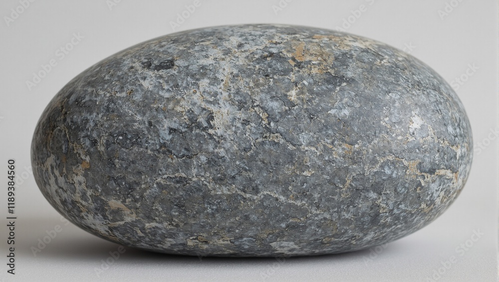 River stone with polished surface and streaks of gray tones showcasing natural beauty and texture River stone with polished surface and streaks of gray tones showcasing natural beauty and texture