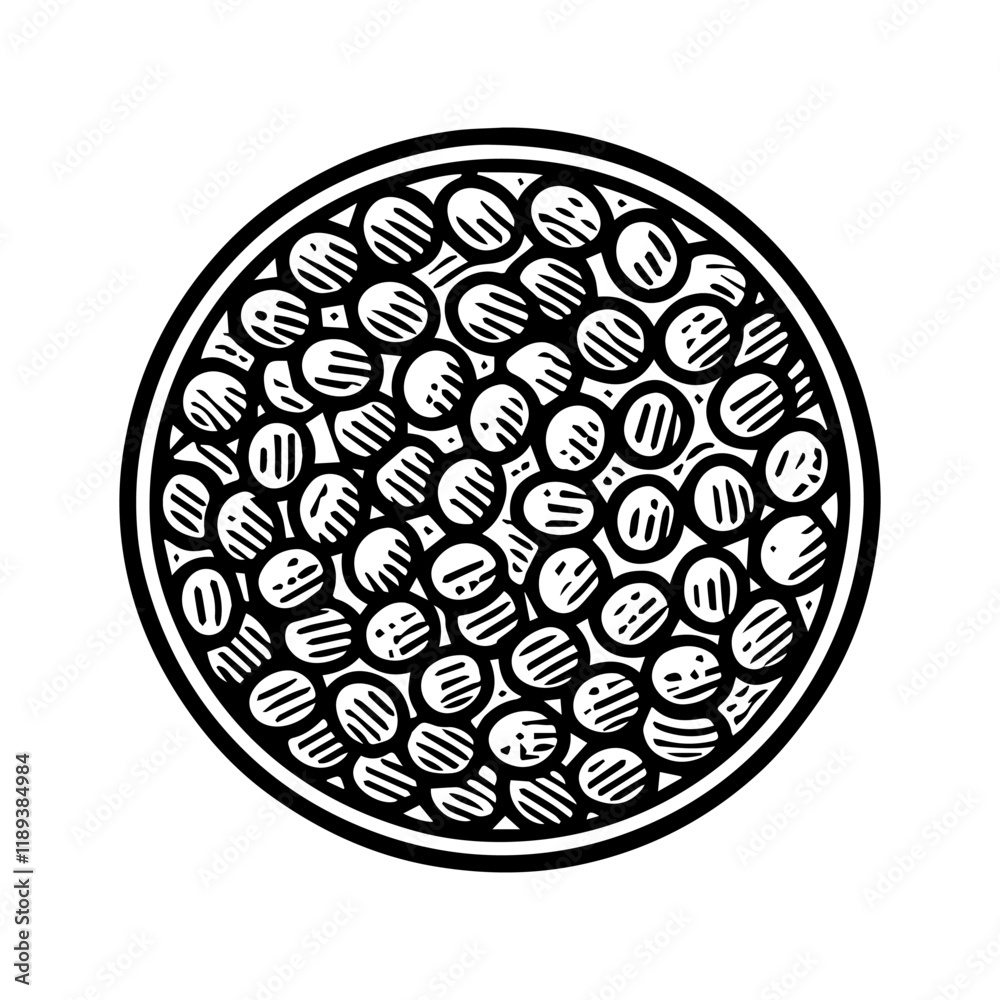 Simple Vector Icon of a lentils – Logo Design Illustration