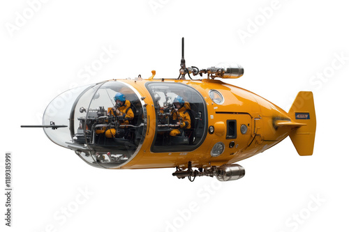 Deep sea bathyscaphe on transparent background