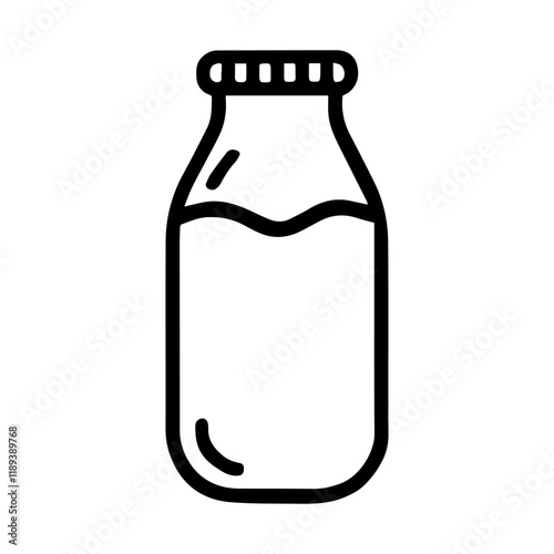 Simple Vector Icon of a local milk – Logo Design Illustration