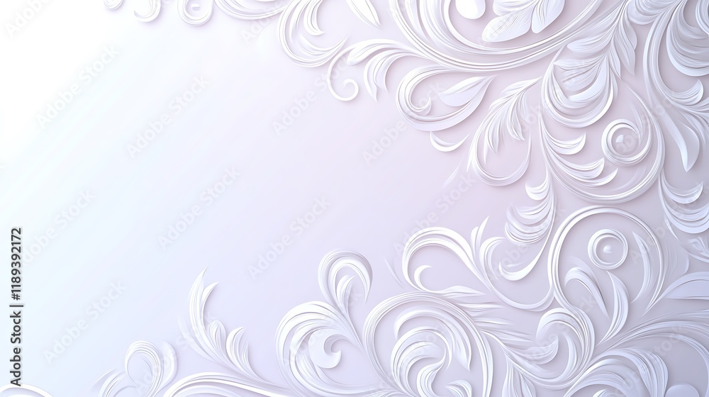 Elegant White Paper Filigree Floral Design Elegant White Paper Filigree Floral Design