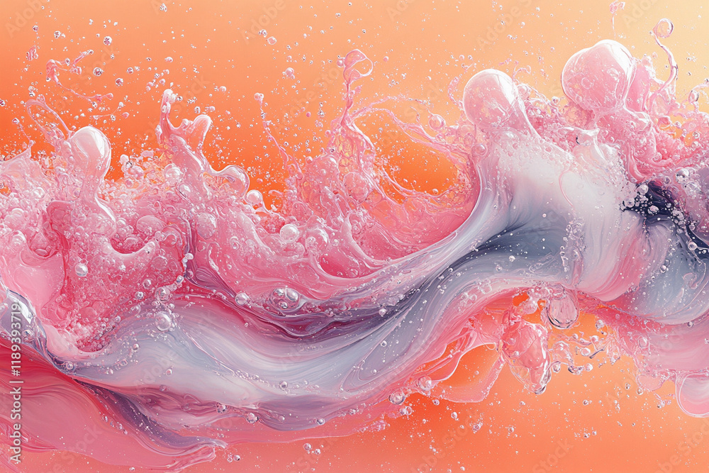 Fototapeta premium Abstract Harmony - Delicate paint splatters and drips in a soothing, balanced composition