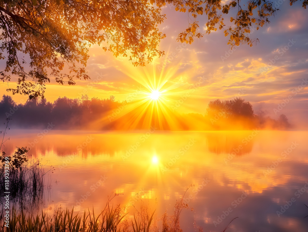 Stunning sunrise over foggy lake. Beautiful morning scenery and reflections. Nature photography tips for lakes. Breathtaking landscapes and sunrises. Stunning sunrise over foggy lake. Beautiful morning scenery and reflections. Nature photography tips for lakes. Breathtaking landscapes and sunrises.