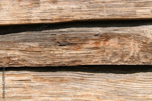 Fragment of a house wall made of planks
