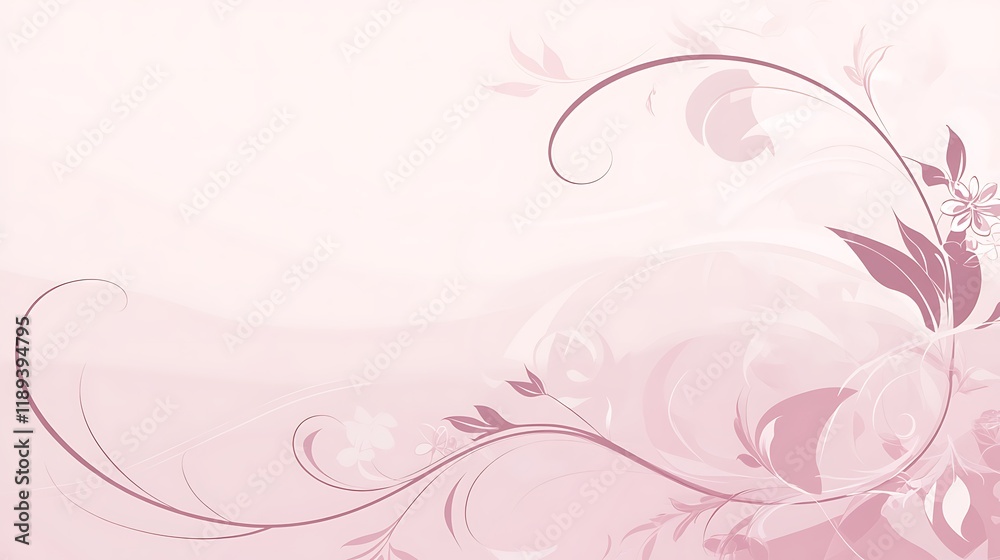 Delicate Pink Floral Swirls Design Background Delicate Pink Floral Swirls Design Background