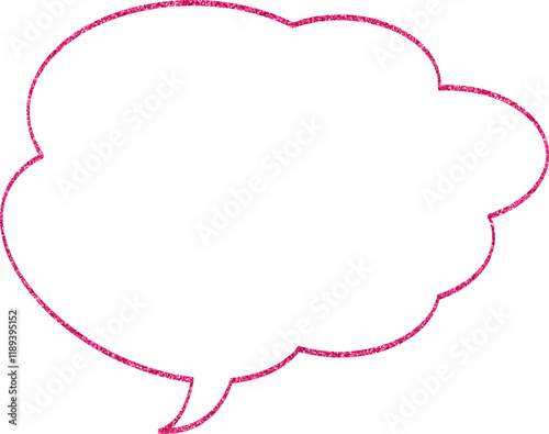 The speech bubble is pink.