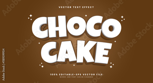Choco Cake 3D Cartoon style editable text effect Template
