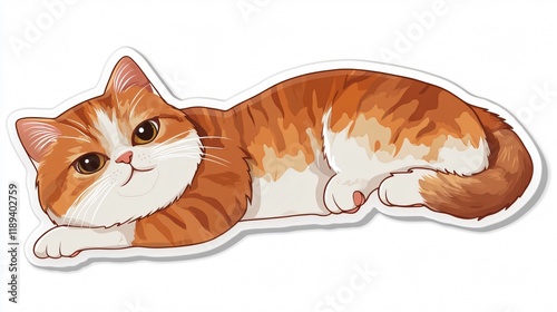 Adorable cat pet cartoon sticker for decorative purposes