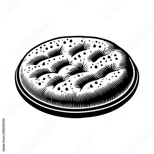 Simple Vector Icon of a Focaccia – Logo Design Illustration