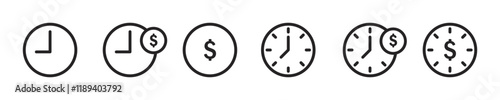 Set of time is money icon. Business and finance management icon .Time is money , business and finance. Vector illustration. EPS10.
