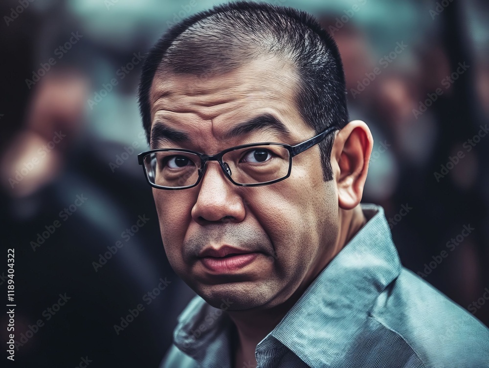 A man with glasses looking at the camera A man with glasses looking at the camera